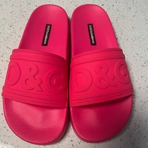 DolceGabbana slides in great condition, 4.5 sizing & color pink.